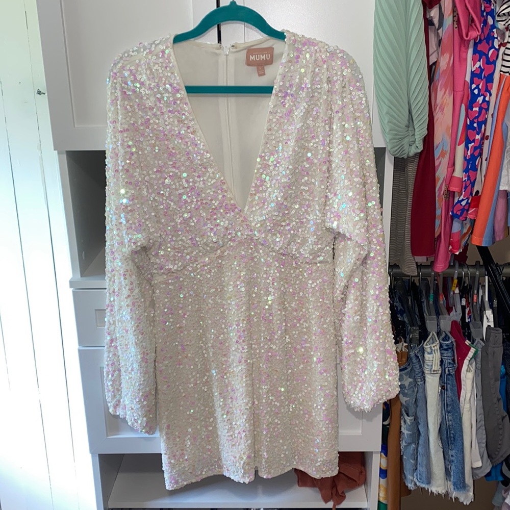 White Sequin Dress Show Me Your Mumu